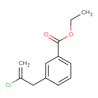 Chemical structure of ethyl 3-(2-chloroprop-2-en-1-yl)benzoate - CSSB00009997367