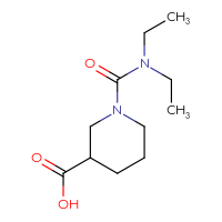 Chemical structure of 1-(diethylcarbamoyl)piperidine-3-carboxylic acid - CSSB00000738840