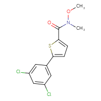 Chemical structure of 5-(3,5-dichlorophenyl)-N-methoxy-N-methylthiophene-2-carboxamide - CSSB00104769233