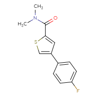Chemical structure of 4-(4-fluorophenyl)-N,N-dimethylthiophene-2-carboxamide - CSSB00918577634