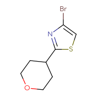 Chemical structure of 4-bromo-2-(oxan-4-yl)-1,3-thiazole - CSSB00010255827