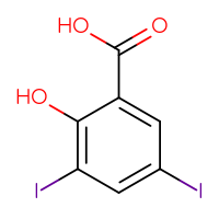 Chemical structure of 2-hydroxy-3,5-diiodobenzoic acid - CSSB00000184529