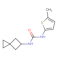 Chemical structure of 1-(5-methylthiophen-2-yl)-3-{spiro[2.3]hexan-5-yl}urea - CSSB01900390153