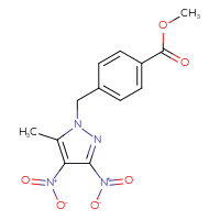 Chemical structure of methyl 4-[(5-methyl-3,4-dinitro-1H-pyrazol-1-yl)methyl]benzoate - CSSB00102528216