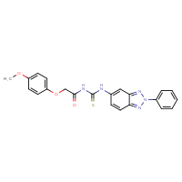 Chemical structure of 1-[2-(4-methoxyphenoxy)acetyl]-3-(2-phenyl-2H-1,2,3-benzotriazol-5-yl)thiourea - CSSB00121715114