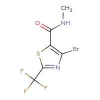 Chemical structure of 4-bromo-N-methyl-2-(trifluoromethyl)-1,3-thiazole-5-carboxamide - CSSB02283620617