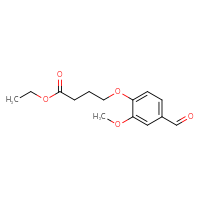 Chemical structure of ethyl 4-(4-formyl-2-methoxyphenoxy)butanoate - CSSB00020605693