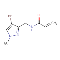 Chemical structure of N-[(4-bromo-1-methyl-1H-pyrazol-3-yl)methyl]prop-2-enamide - CSSB00016068603
