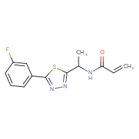 Chemical structure of N-{1-[5-(3-fluorophenyl)-1,3,4-thiadiazol-2-yl]ethyl}prop-2-enamide - CSSB00133052829