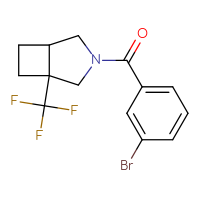 Chemical structure of 3-(3-bromobenzoyl)-1-(trifluoromethyl)-3-azabicyclo[3.2.0]heptane - CSSB03530281321