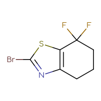 Chemical structure of 2-bromo-7,7-difluoro-4,5,6,7-tetrahydro-1,3-benzothiazole - CSSB00021645911