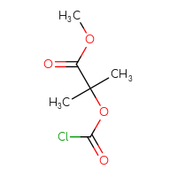 Chemical structure of methyl 2-[(chlorocarbonyl)oxy]-2-methylpropanoate - CSSB14927598422