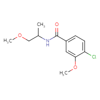 Chemical structure of 4-chloro-3-methoxy-N-(1-methoxypropan-2-yl)benzamide - CSSB00980309797