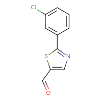 Chemical structure of 2-(3-chlorophenyl)-1,3-thiazole-5-carbaldehyde - CSSB00011446781