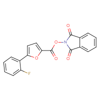 Chemical structure of 1,3-dioxo-2,3-dihydro-1H-isoindol-2-yl 5-(2-fluorophenyl)furan-2-carboxylate - CSSB00116219408
