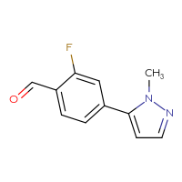 Chemical structure of 2-fluoro-4-(1-methyl-1H-pyrazol-5-yl)benzaldehyde - CSSB00011961206