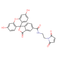 Chemical structure of N-[2-(2,5-dioxo-2,5-dihydro-1H-pyrrol-1-yl)ethyl]-3',6'-dihydroxy-3-oxo-3H-spiro[2-benzofuran-1,9'-xanthene]-5-carboxamide - CSSB06482637942