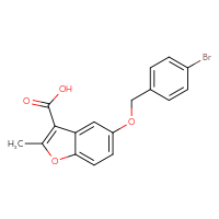 Chemical structure of 5-[(4-bromophenyl)methoxy]-2-methyl-1-benzofuran-3-carboxylic acid - CSSB00132864382