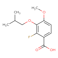 Chemical structure of 2-fluoro-4-methoxy-3-(2-methylpropoxy)benzoic acid - CSSB21103684936