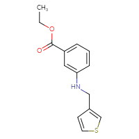 Chemical structure of ethyl 3-{[(thiophen-3-yl)methyl]amino}benzoate - CSSB00000535357