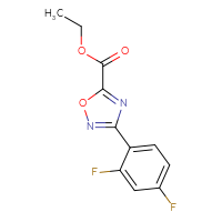 Chemical structure of ethyl 3-(2,4-difluorophenyl)-1,2,4-oxadiazole-5-carboxylate - CSSB00133475575
