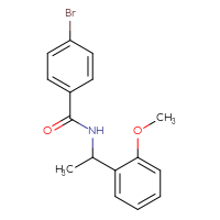 Chemical structure of 4-bromo-N-[1-(2-methoxyphenyl)ethyl]benzamide - CSSB00026271696
