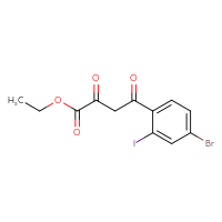 Chemical structure of ethyl 4-(4-bromo-2-iodophenyl)-2,4-dioxobutanoate - CSSB20452644989