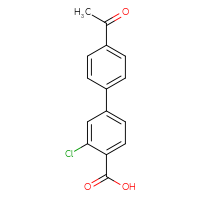 Chemical structure of 4'-acetyl-3-chloro-[1,1'-biphenyl]-4-carboxylic acid - CSSB00102609339