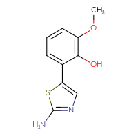 Chemical structure of 2-(2-amino-1,3-thiazol-5-yl)-6-methoxyphenol - CSSB13835865795