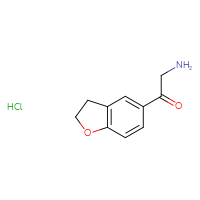 Chemical structure of 2-amino-1-(2,3-dihydro-1-benzofuran-5-yl)ethan-1-one hydrochloride - CSSB06726388720