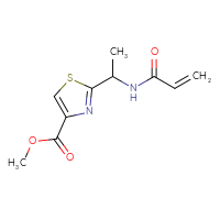 Chemical structure of methyl 2-[1-(prop-2-enamido)ethyl]-1,3-thiazole-4-carboxylate - CSSB21332079690