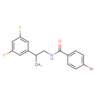 Chemical structure of 4-bromo-N-[2-(3,5-difluorophenyl)propyl]benzamide - CSSB01670957558