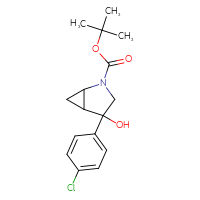 Chemical structure of tert-butyl 4-(4-chlorophenyl)-4-hydroxy-2-azabicyclo[3.1.0]hexane-2-carboxylate - CSSB06726121212