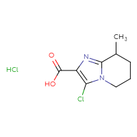 Chemical structure of 3-chloro-8-methyl-5H,6H,7H,8H-imidazo[1,2-a]pyridine-2-carboxylic acid hydrochloride - CSSB00025788609