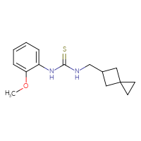 Chemical structure of 1-(2-methoxyphenyl)-3-({spiro[2.3]hexan-5-yl}methyl)thiourea - CSSB01920886687