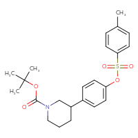 Chemical structure of tert-butyl 3-{4-[(4-methylbenzenesulfonyl)oxy]phenyl}piperidine-1-carboxylate - CSSB21432500126