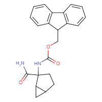 Chemical structure of (9H-fluoren-9-yl)methyl N-{2-carbamoylbicyclo[3.1.0]hexan-2-yl}carbamate - CSSB21043415093