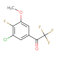 Chemical structure of 1-(3-chloro-4-fluoro-5-methoxyphenyl)-2,2,2-trifluoroethan-1-one - CSSB14920372227