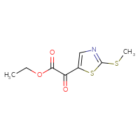 Chemical structure of ethyl 2-[2-(methylsulfanyl)-1,3-thiazol-5-yl]-2-oxoacetate - CSSB21103685980