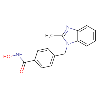Chemical structure of N-hydroxy-4-[(2-methyl-1H-1,3-benzodiazol-1-yl)methyl]benzamide - CSSB06741691894