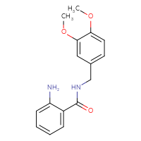 Chemical structure of 2-amino-N-[(3,4-dimethoxyphenyl)methyl]benzamide - CSSB00025739372