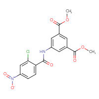 Chemical structure of 1,3-dimethyl 5-(2-chloro-4-nitrobenzamido)benzene-1,3-dicarboxylate - CSSB00046099340