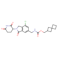 Chemical structure of {spiro[3.3]heptan-2-yl}methyl N-{[7-chloro-2-(2,6-dioxopiperidin-3-yl)-3-oxo-2,3-dihydro-1H-isoindol-5-yl]methyl}carbamate - CSSB20620707799