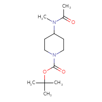 Chemical structure of tert-butyl 4-(N-methylacetamido)piperidine-1-carboxylate - CSSB00000046362