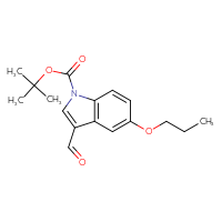Chemical structure of tert-butyl 3-formyl-5-propoxy-1H-indole-1-carboxylate - CSSB21332163718