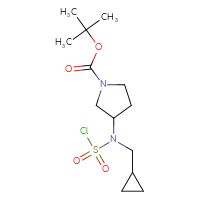 Chemical structure of tert-butyl 3-[(chlorosulfonyl)(cyclopropylmethyl)amino]pyrrolidine-1-carboxylate - CSSB06256227279
