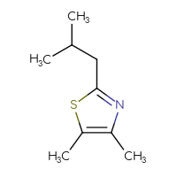 Chemical structure of 4,5-dimethyl-2-(2-methylpropyl)-1,3-thiazole - CSSB00000034117