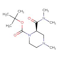 Chemical structure of tert-butyl (2R)-2-(dimethylcarbamoyl)-4-methylpiperazine-1-carboxylate - CSSB14814276571