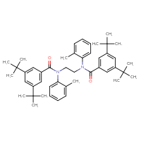 Chemical structure of 3,5-di-tert-butyl-N-{2-[1-(3,5-di-tert-butylphenyl)-N-(2-methylphenyl)formamido]ethyl}-N-(2-methylphenyl)benzamide - CSSB00121722440
