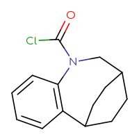 Chemical structure of 8-azatricyclo[8.2.2.0²,⁷]tetradeca-2(7),3,5-triene-8-carbonyl chloride - CSSB21224774063